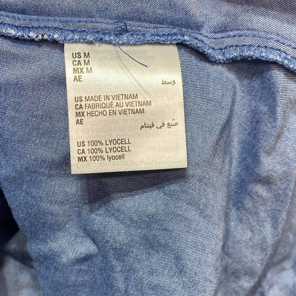 Charter Club Blue Denim Chambray Button Down - Picture 4 of 11